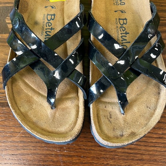 Birkenstock Betula Women’s Black Patent Strap Sandal Size EU 40 US 9 - Picture 2 of 6
